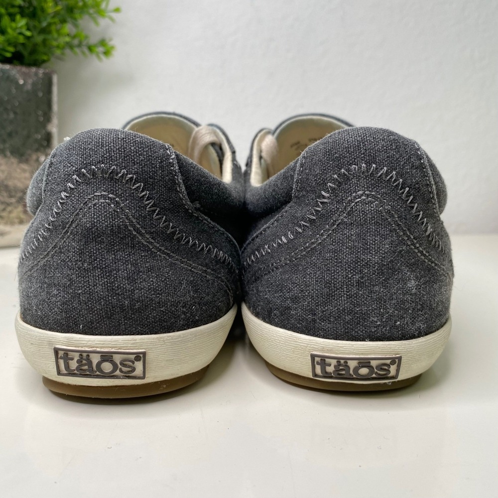 TAOS Star Canvas Lace Up Low‎ Top Sneakers Shoes Charcoal Gray Size 10.5 Wide - Picture 6 of 10